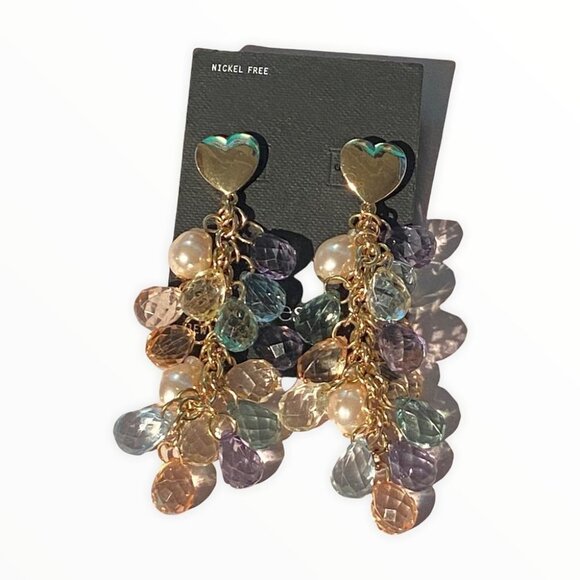 NWT‎ Nordstrom Free Press Statement Earrings Dangle Drop Hoop Bohemian New Boho - Picture 2 of 7